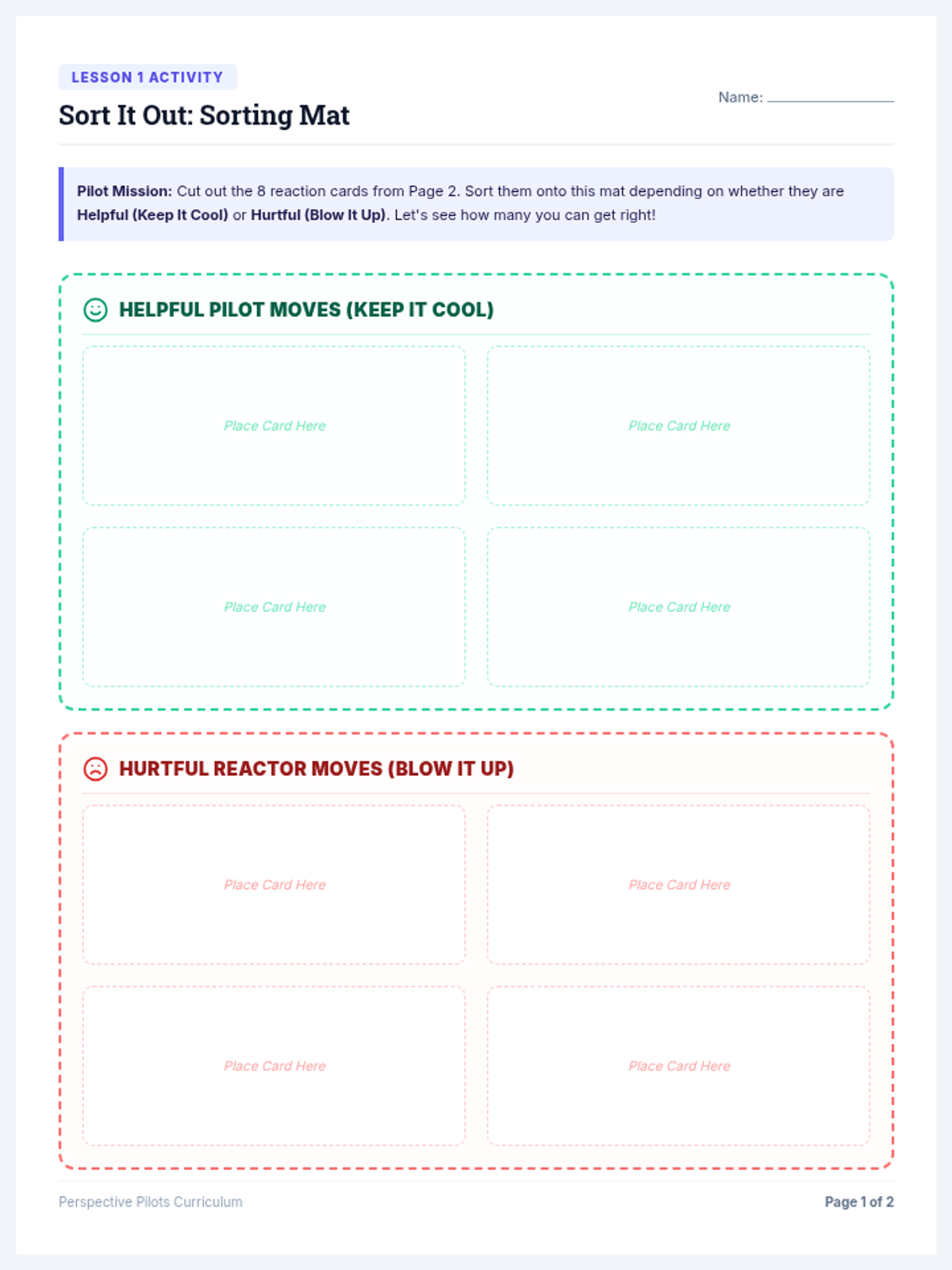 Sort It Out Activity Sheet
