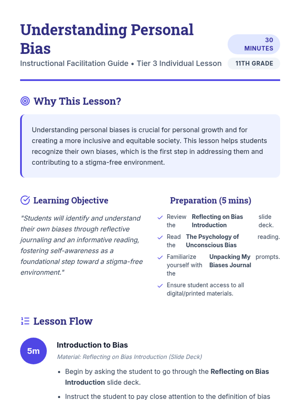 Bias Journey Lesson Plan • Material • Lenny Learning