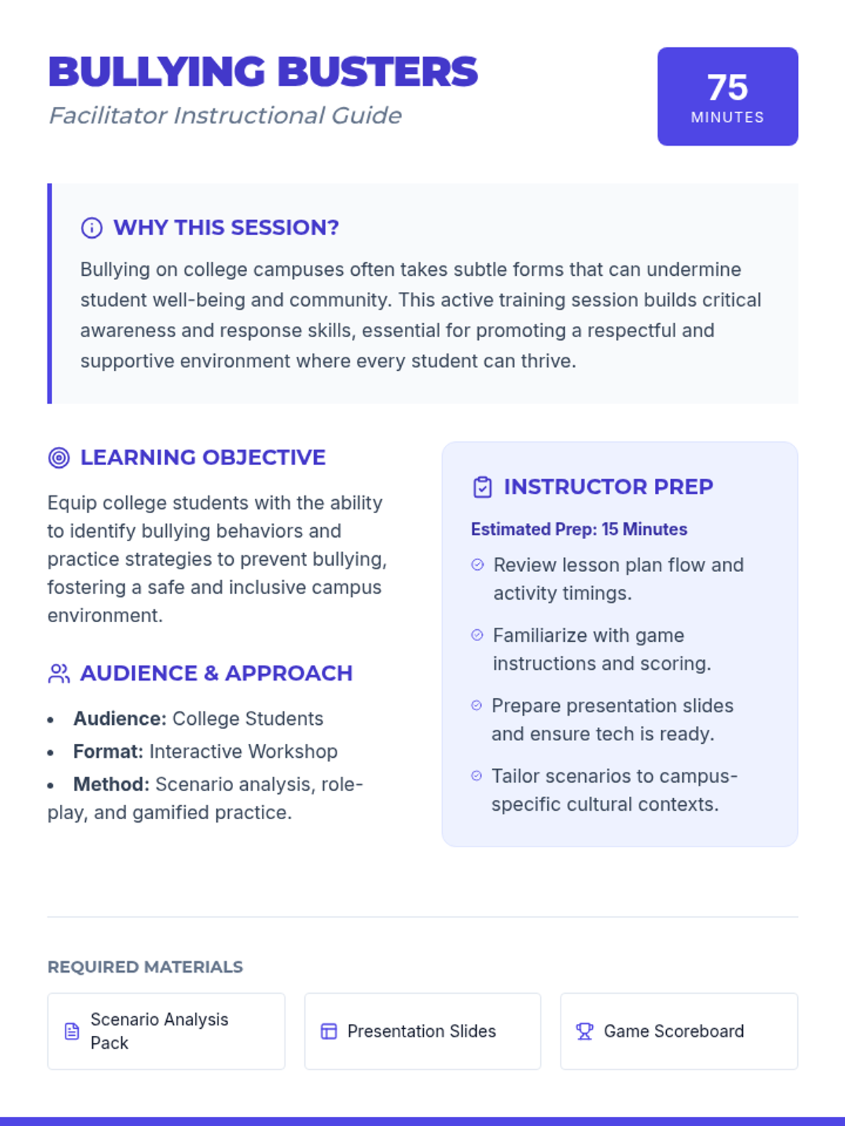 Stephan Lockney Bullying Busters Facilitator Guide • Material • Lenny.com