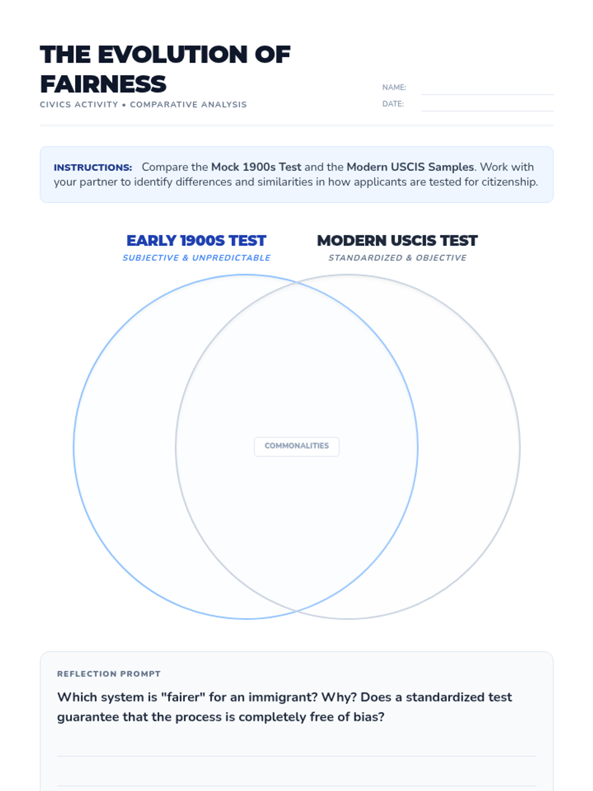 Fairness Comparison Worksheet • Material • Lenny Learning