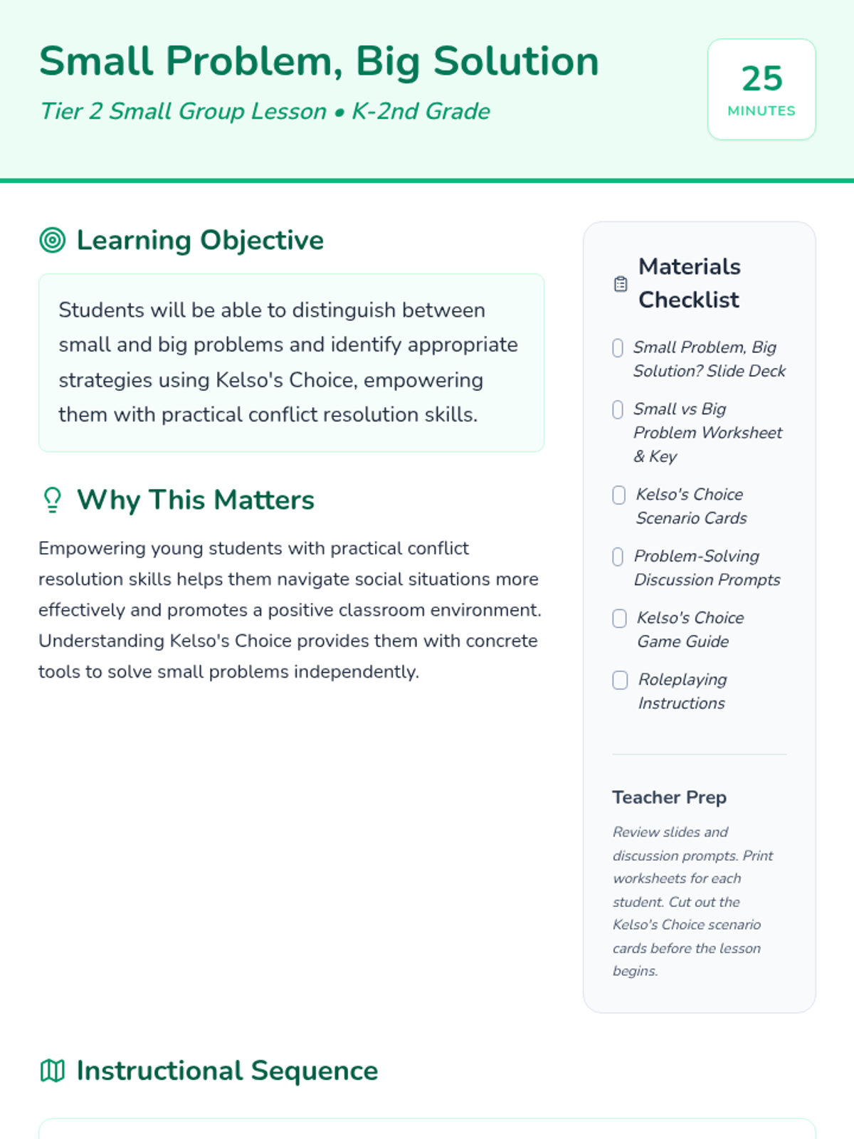 Small Problem Big Solution • Lesson • Lenny Learning