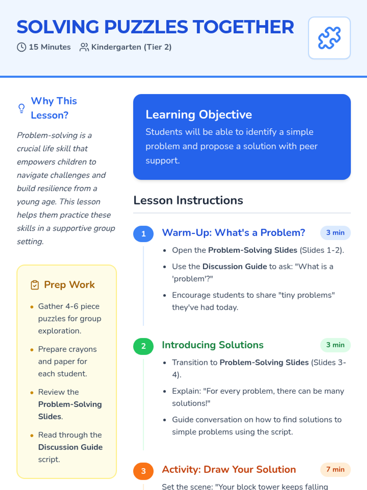 Solving Puzzles Together • Lesson • Lenny Learning