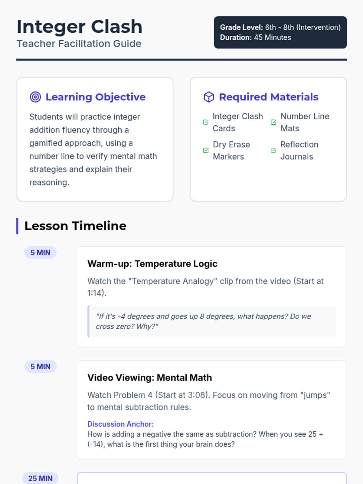 Integer Clash Fluency • Lesson • Lenny Learning
