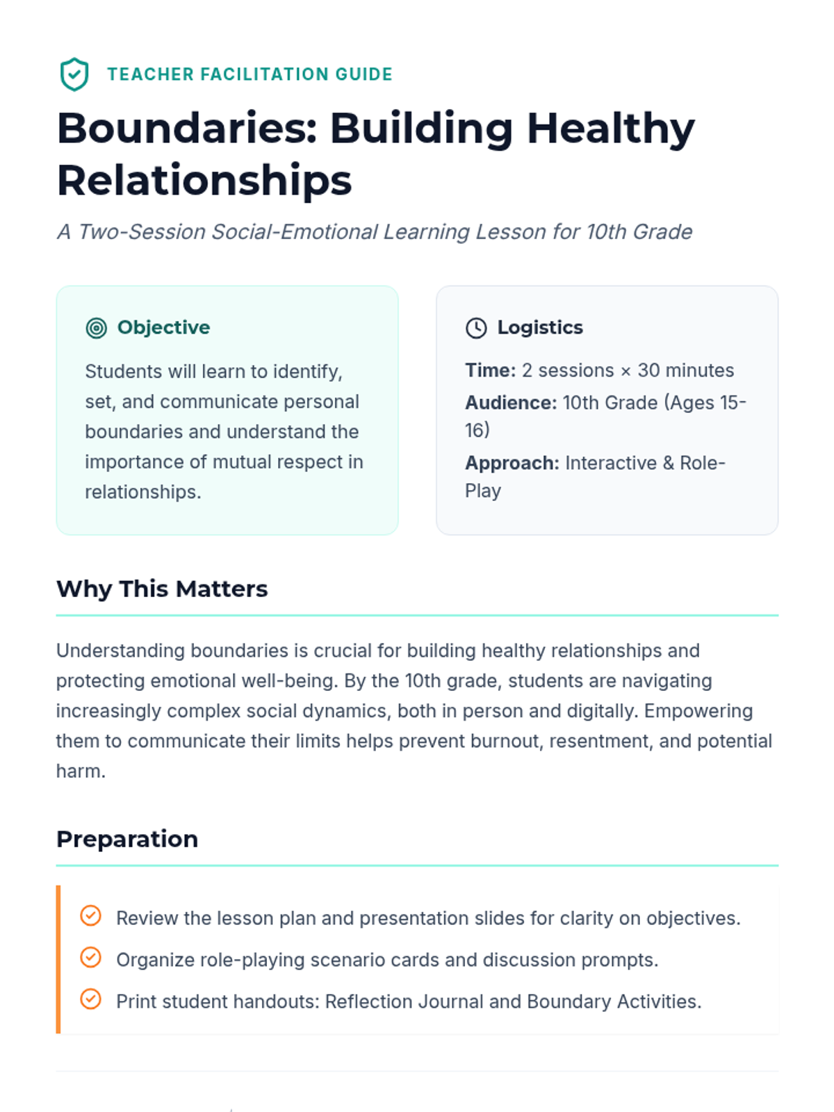 Boundaries Facilitation Guide • Material • Lenny Learning