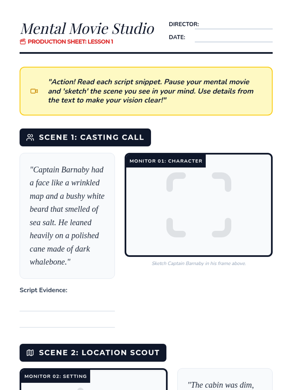 Casting and Scouting Worksheet
