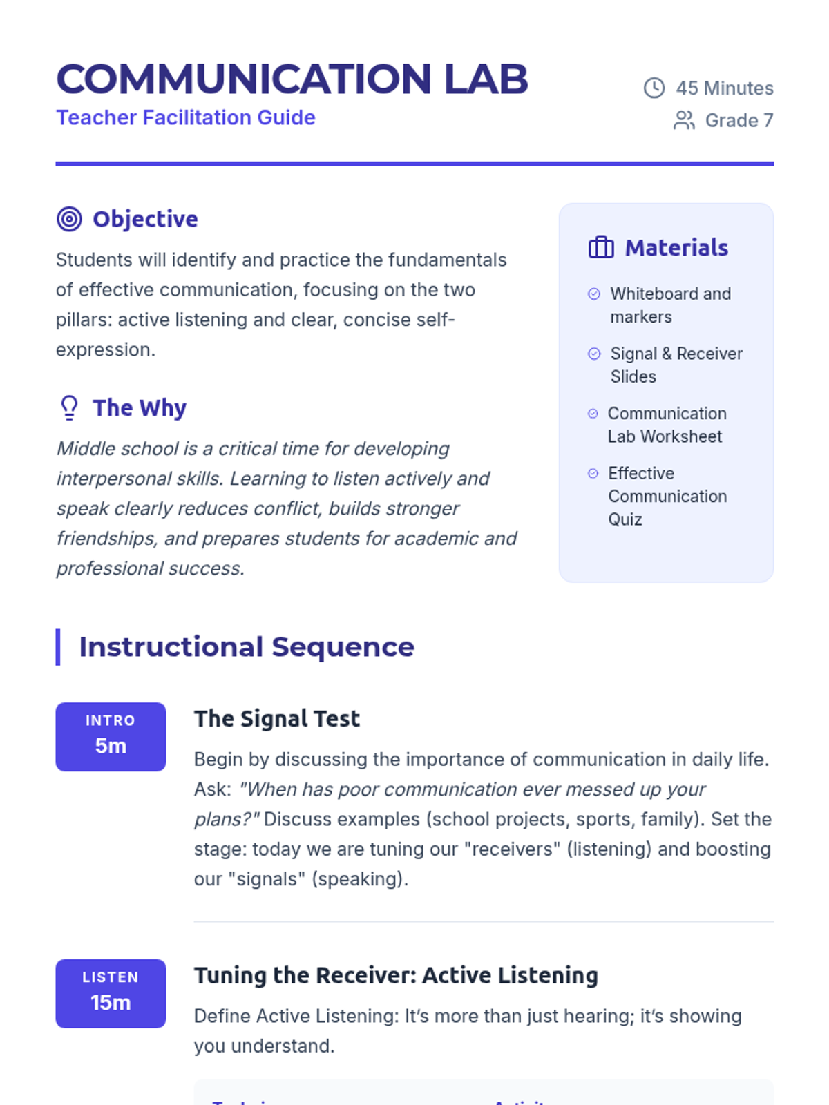 Communication Lab Facilitation Guide • Material • Lenny Learning
