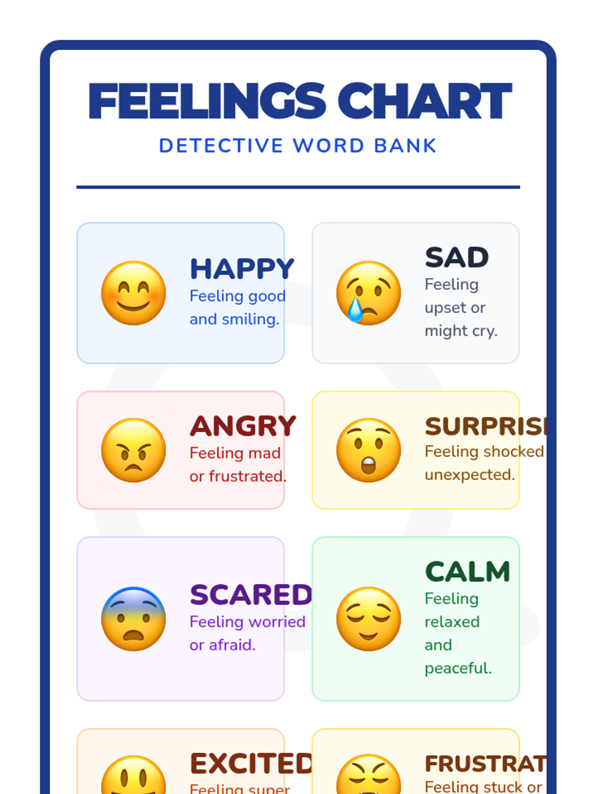 Feelings Chart Poster Activity • Material • Lenny Learning
