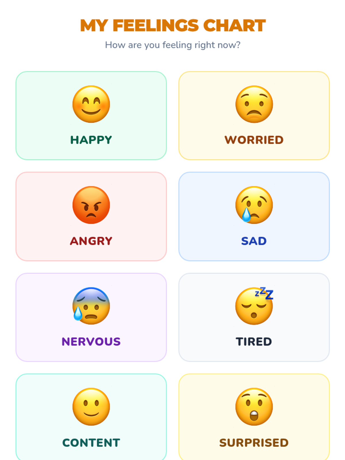 Feelings Chart Visual • Material • Lenny Learning