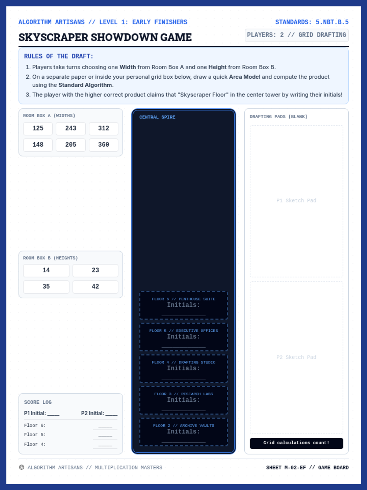 Multiplication Showdown Game