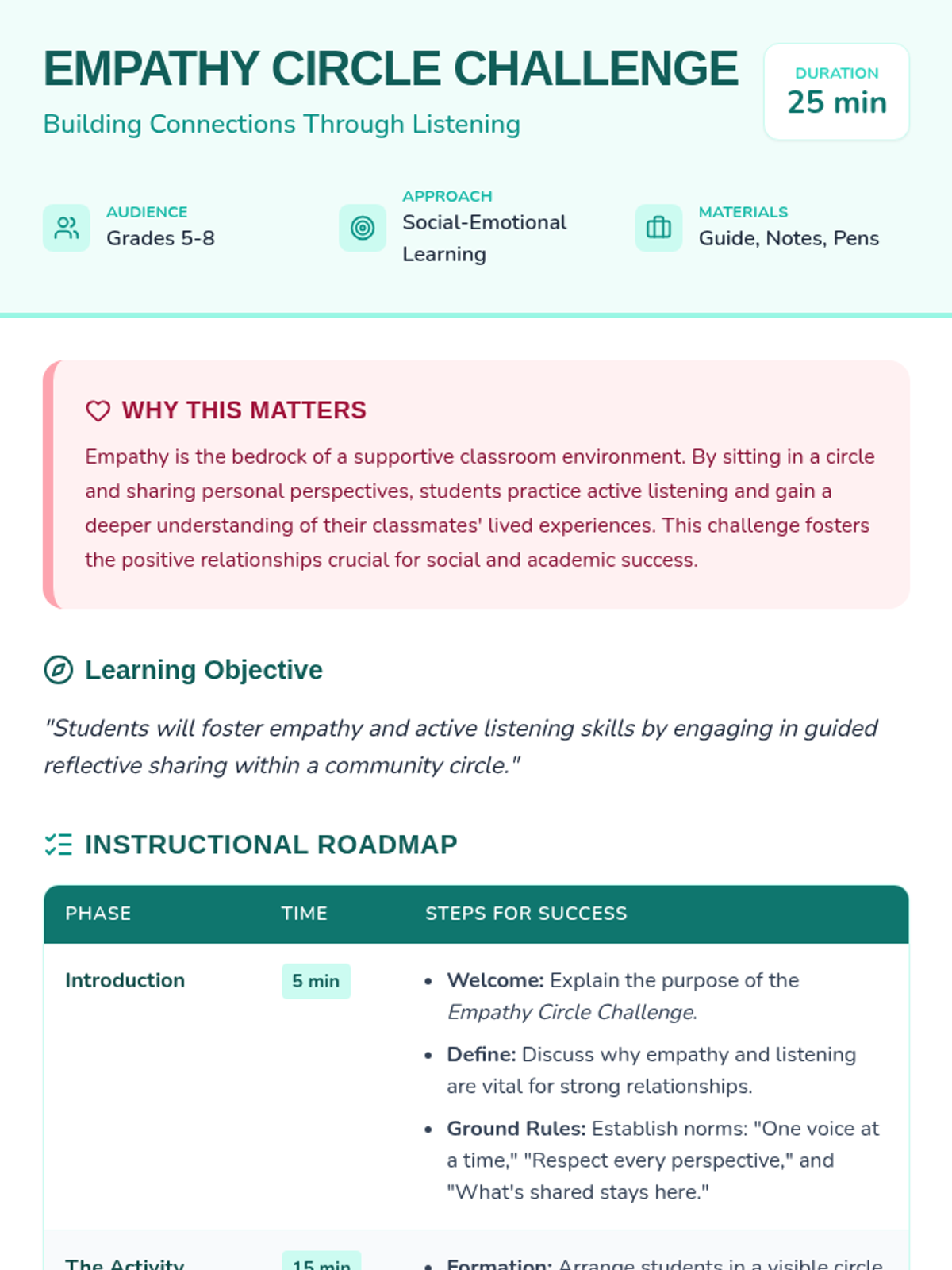 Empathy Circle Challenge • Lesson • Lenny Learning