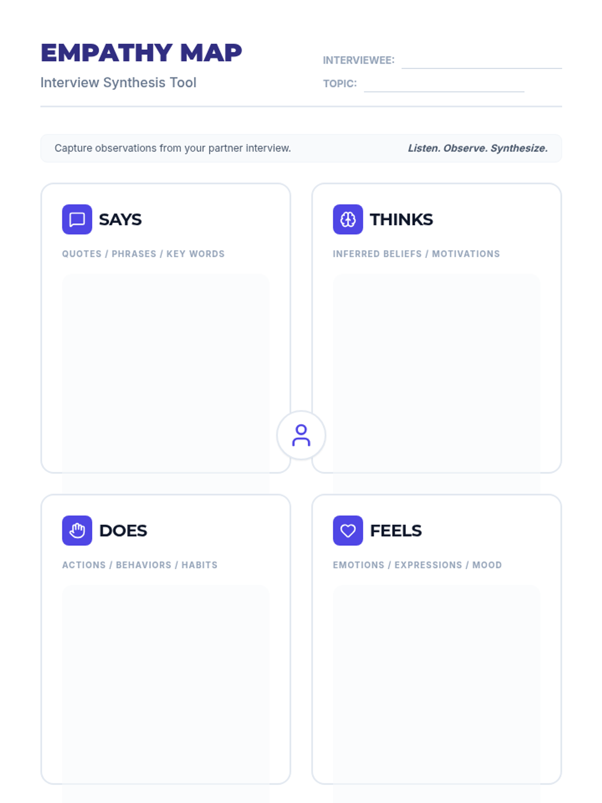 Empathy Map Template Worksheet • Material • Lenny Learning