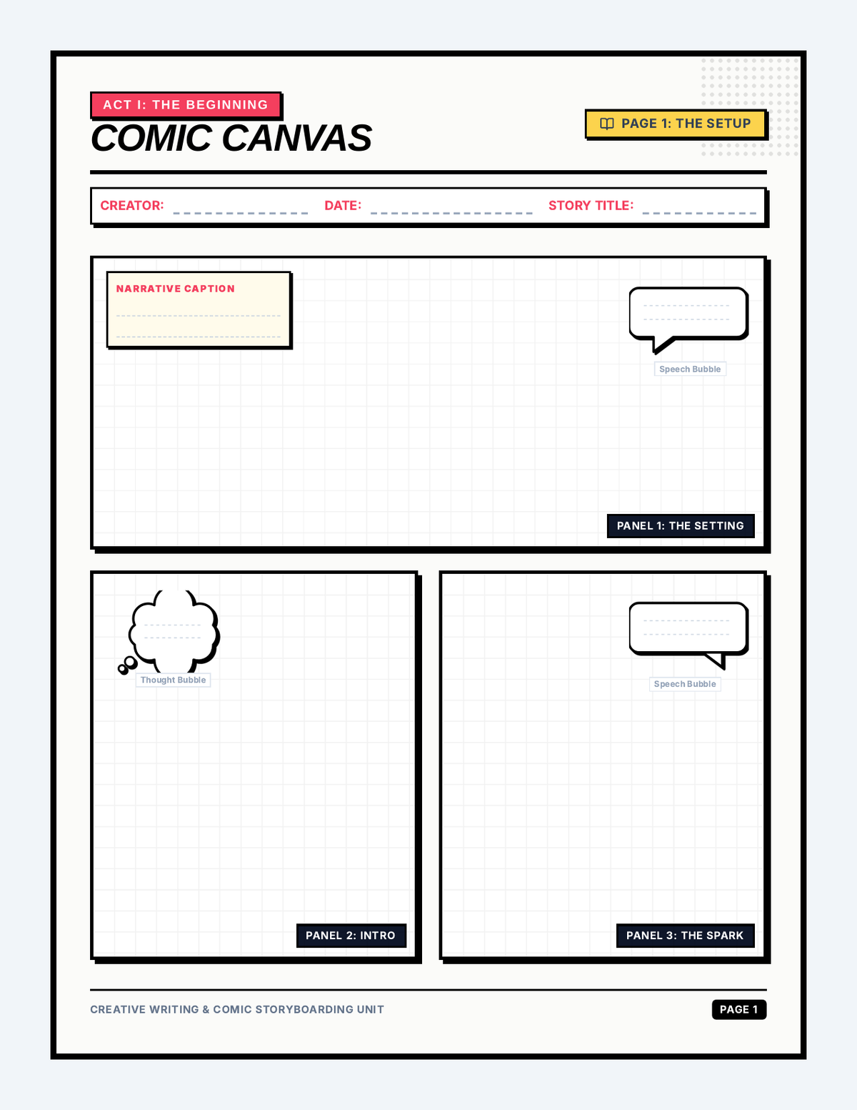 Comic Canvas Pages page 1