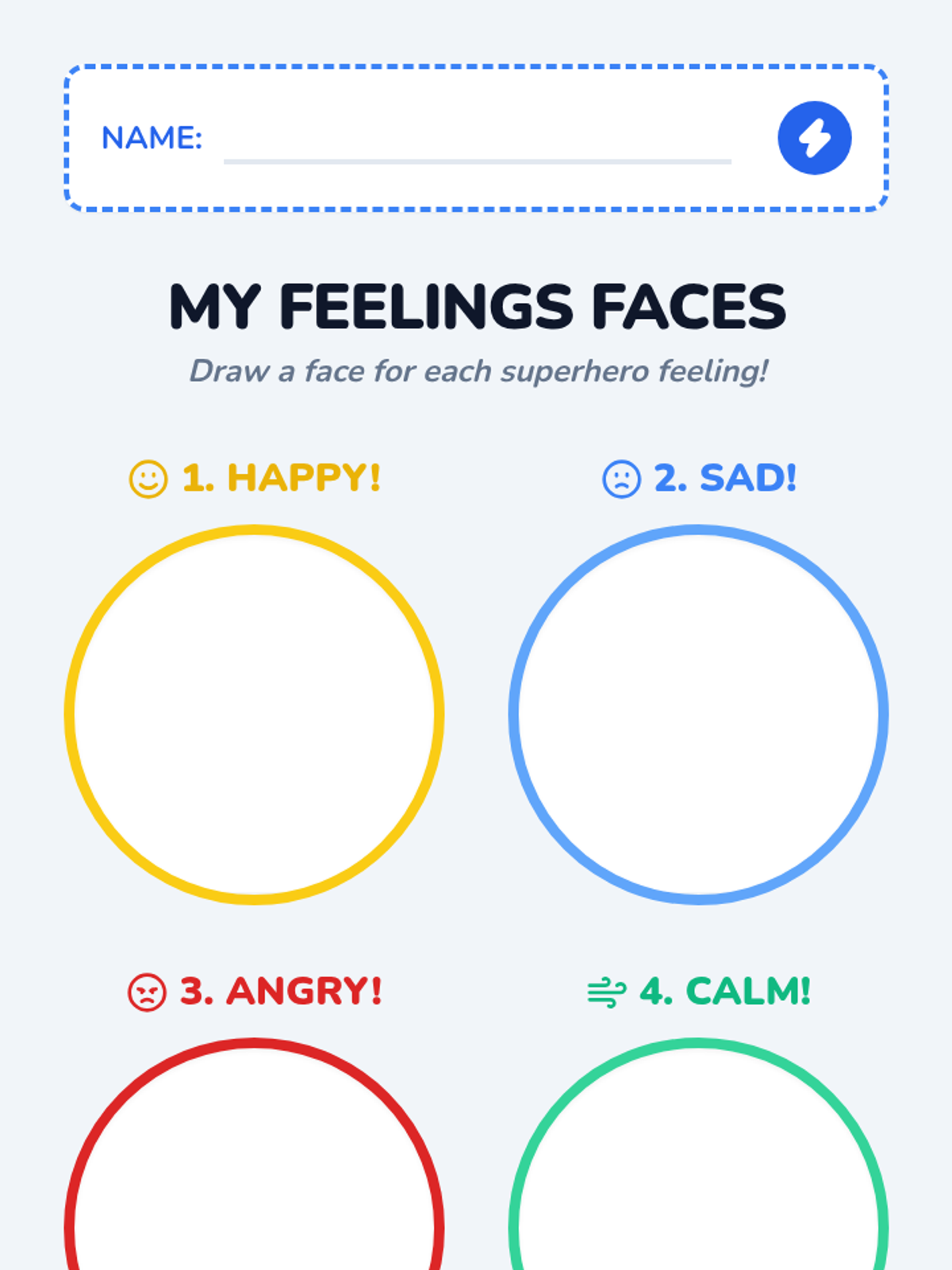 Feelings Faces Worksheet • Material • Lenny Learning