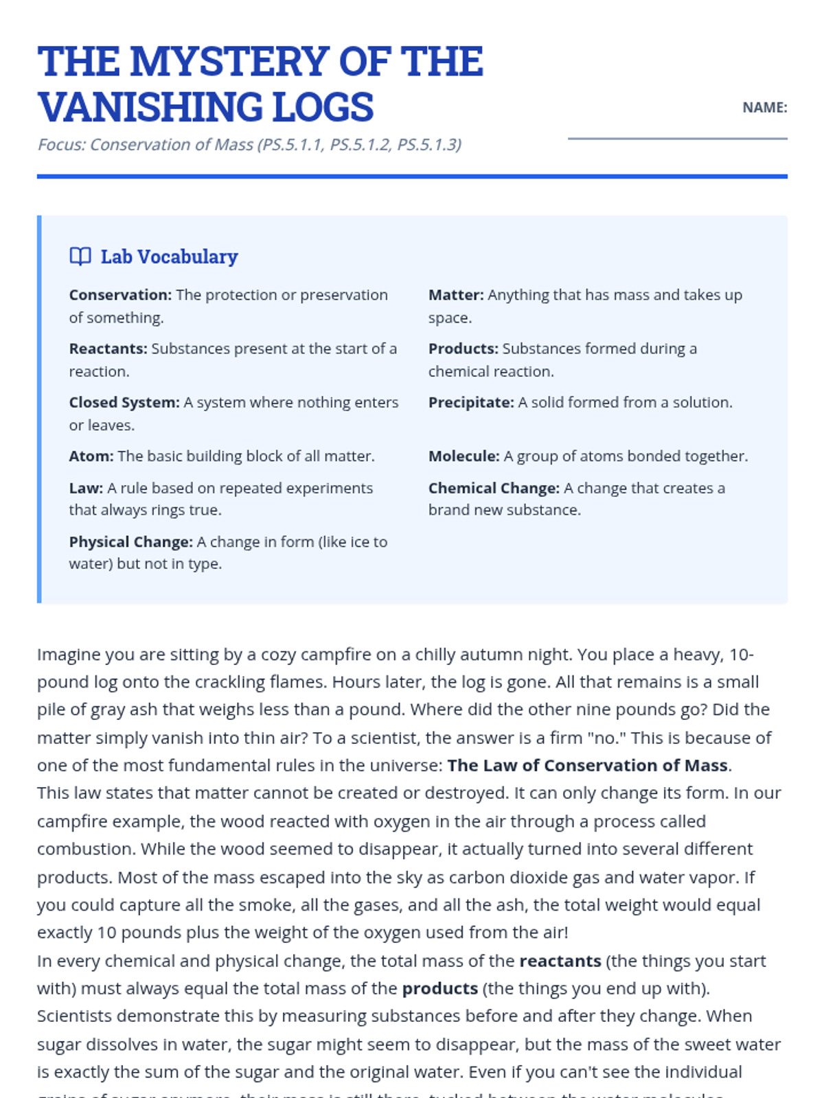 Vanishing Logs Worksheet