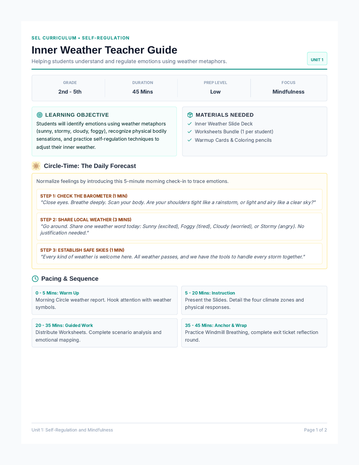 Inner Weather Teacher Guide page 1