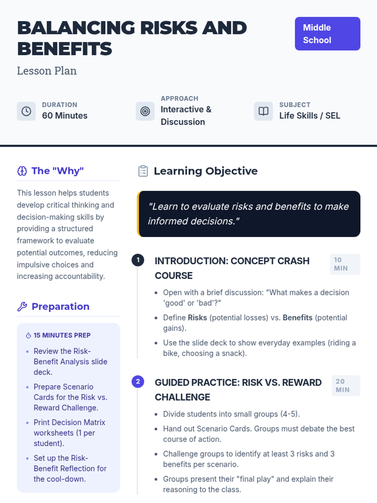 Balancing Risks and Benefits • Lesson • Lenny Learning