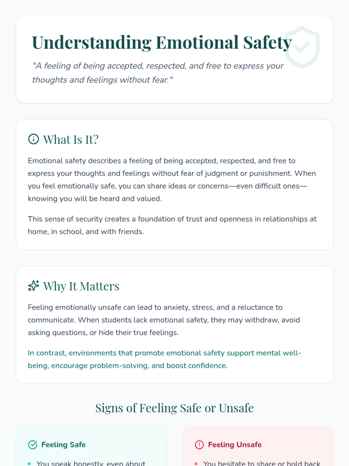 Understanding Emotional Safety Reading • Material • Lenny Learning
