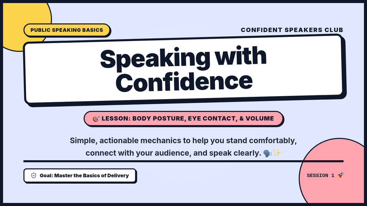 Speaking with Confidence Slides