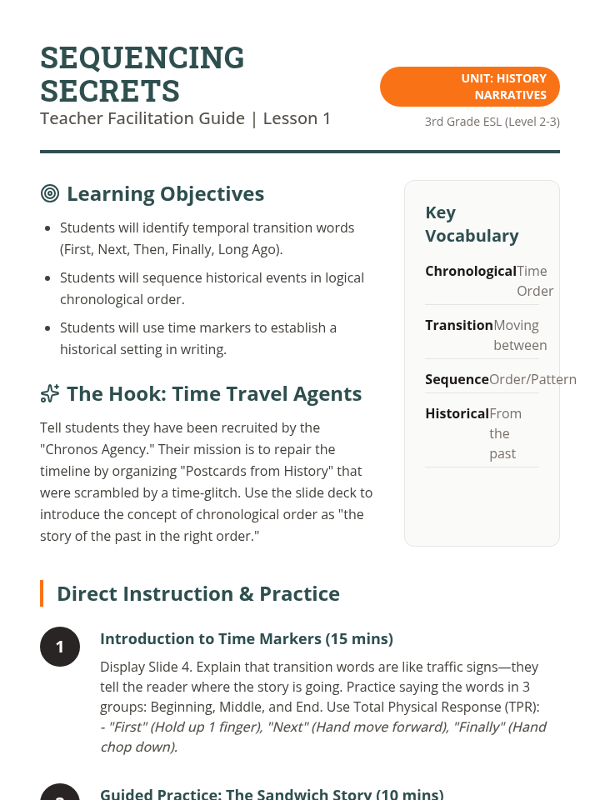 Sequencing Secrets Teacher Guide