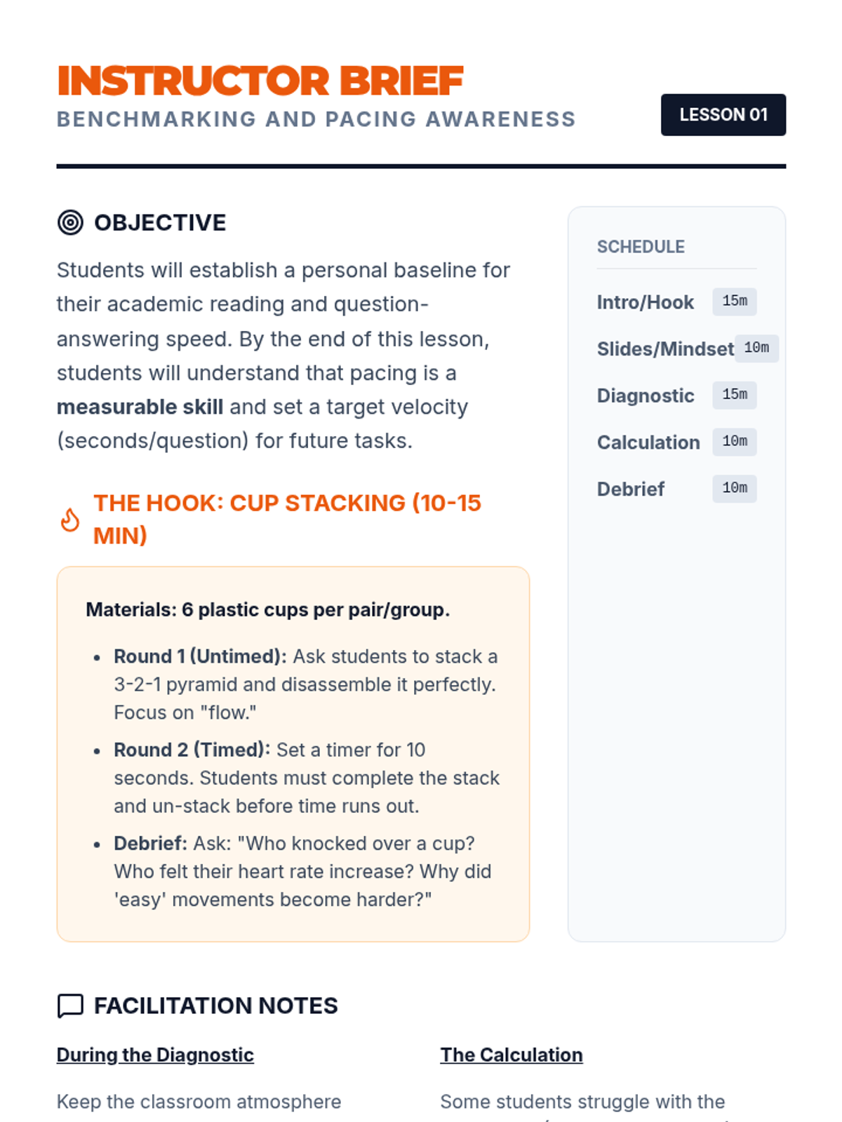 Benchmarking Teacher Guide