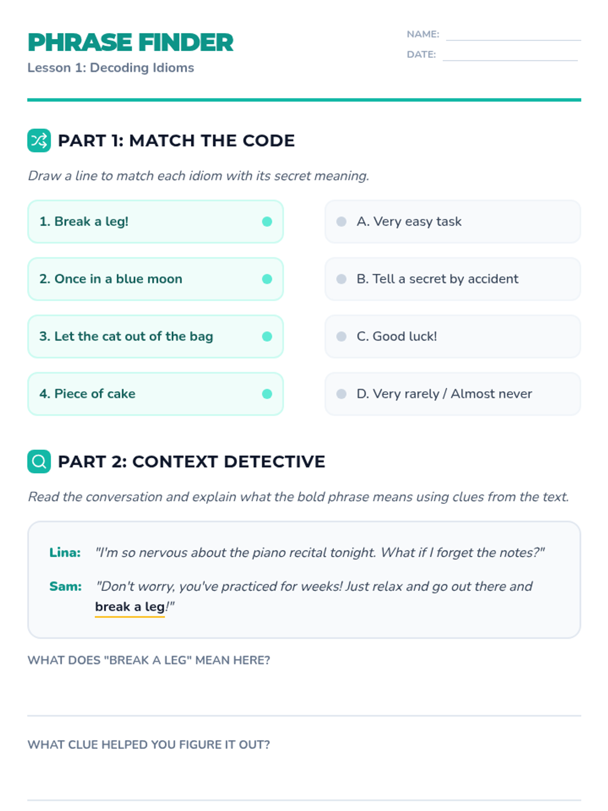 Phrase Finder Worksheet