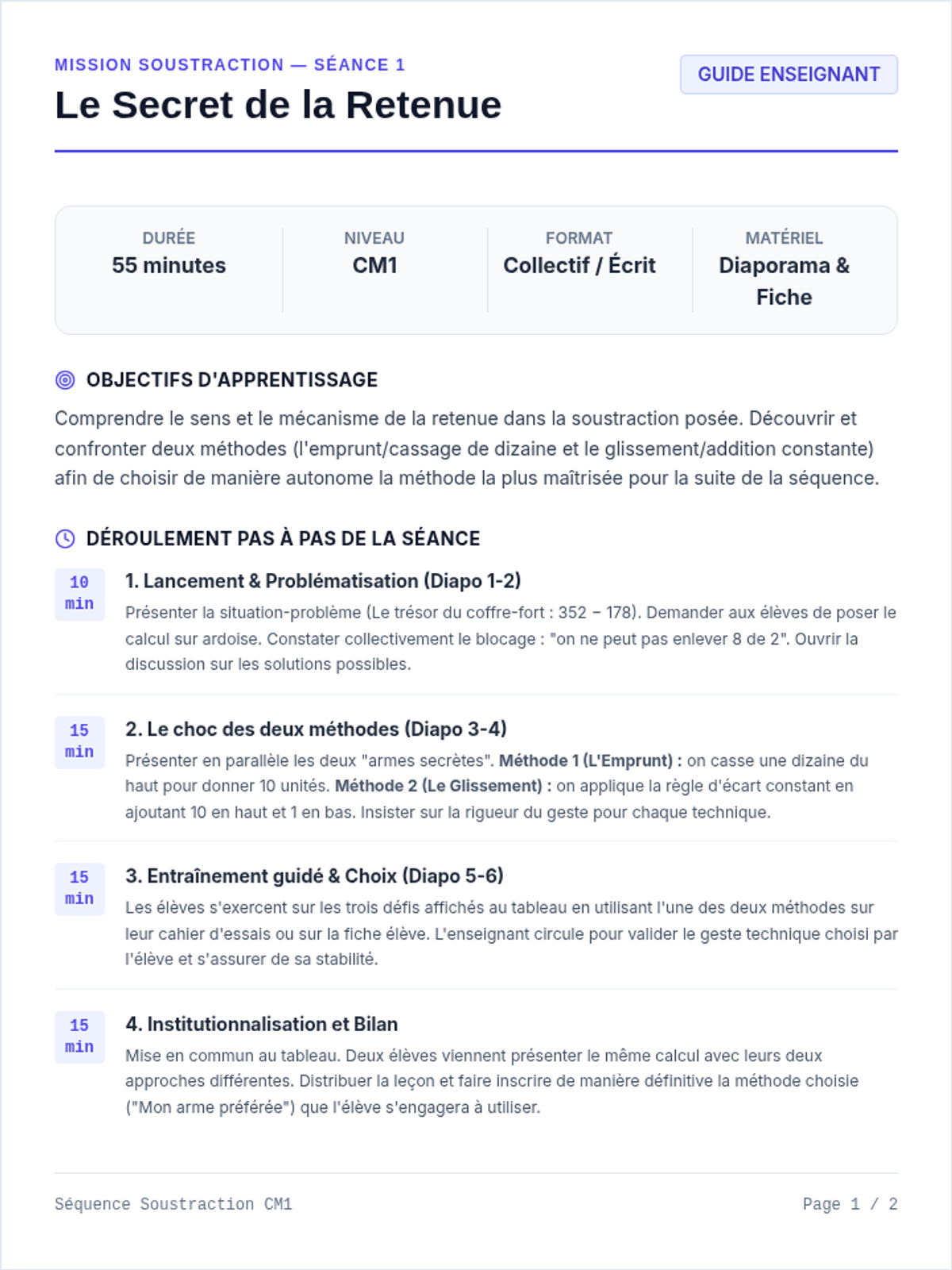 Secret Retenue Guide Enseignant