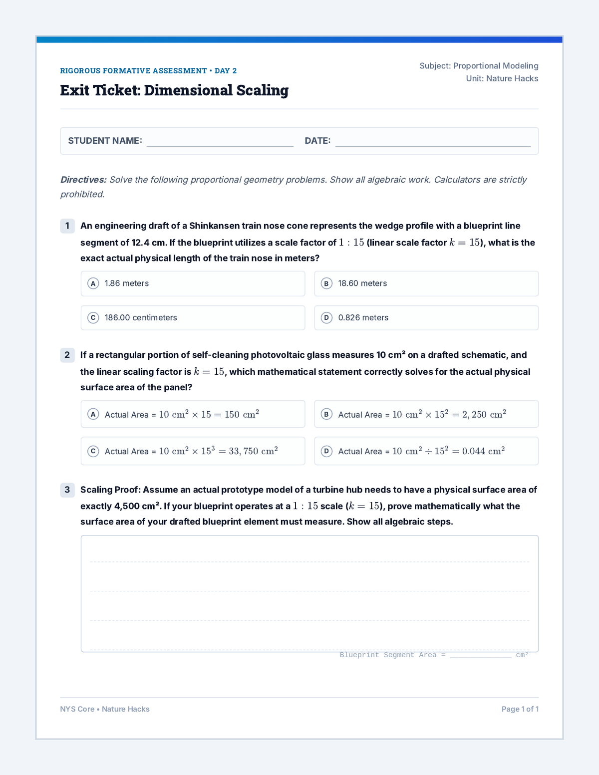 Sketch and Scale Exit Ticket page 1