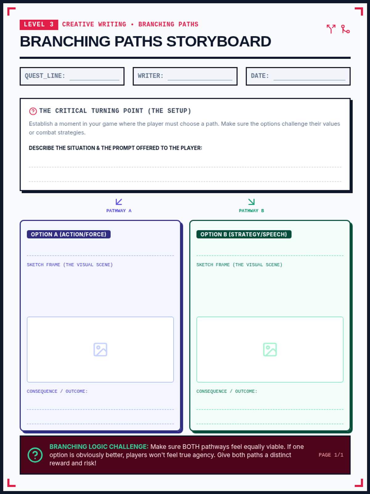 Branching Paths Storyboard