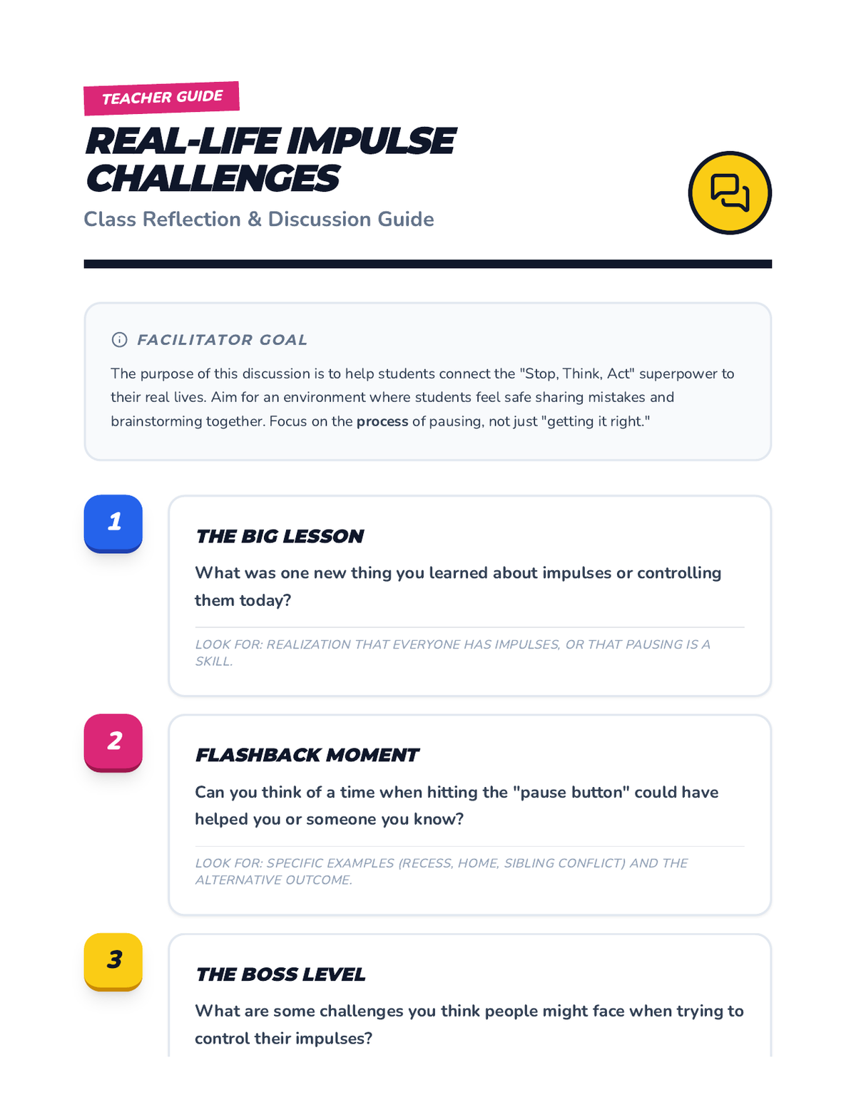 Real-Life Impulse Challenges Discussion Guide page 1