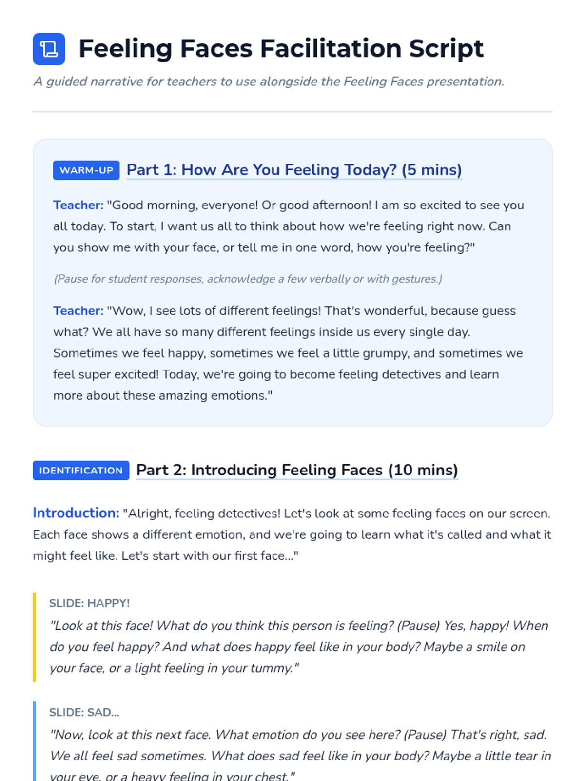 Explorations In Script Explorer Script Teacher Guide • Material • Lenny Learning