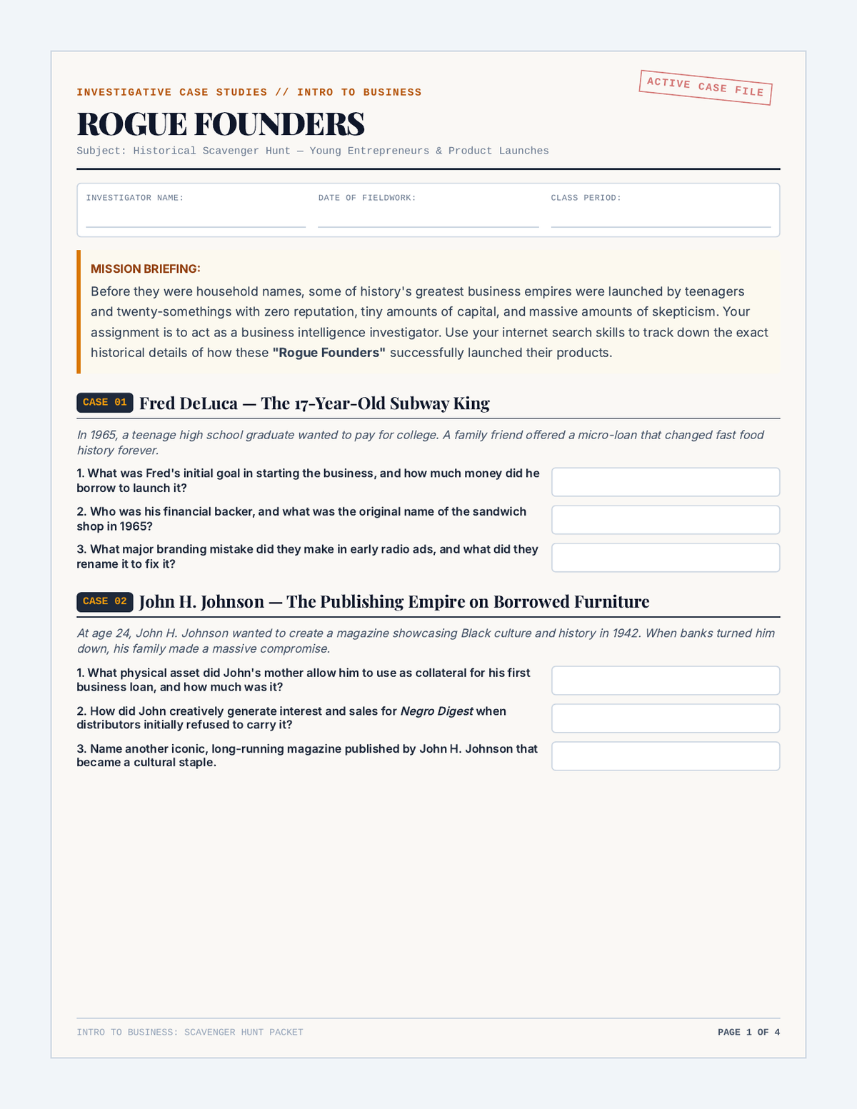 Rogue Founders Scavenger Hunt page 1