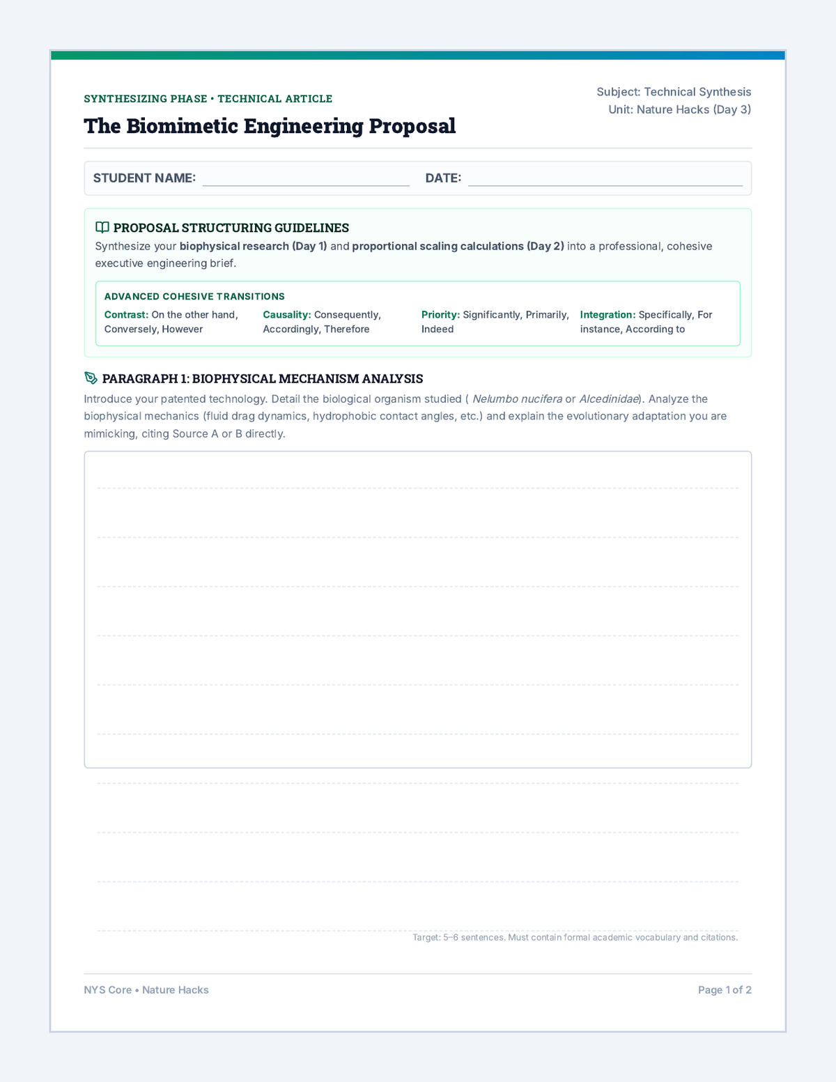 Nature Hacks Synthesis Report page 1