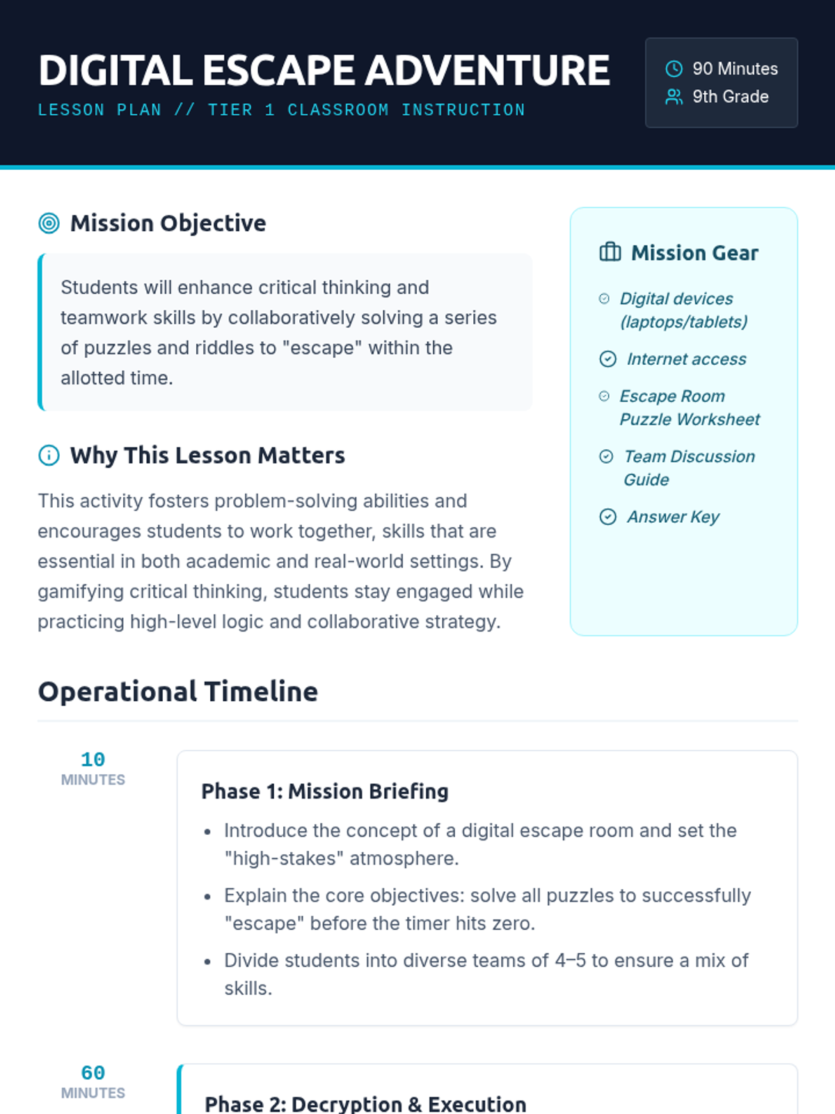 Digital Escape Adventure • Lesson • Lenny Learning