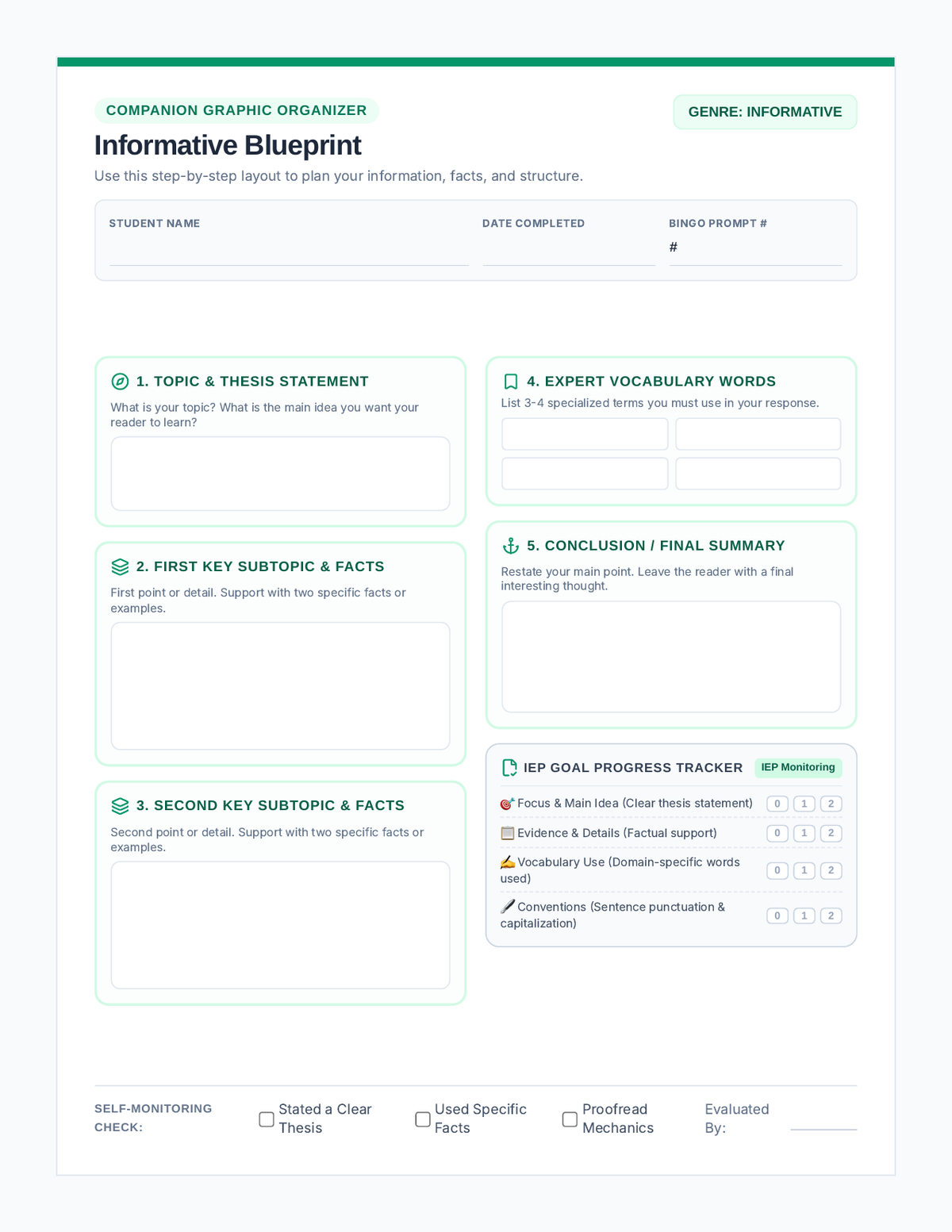 Informative Planning Organizer page 1