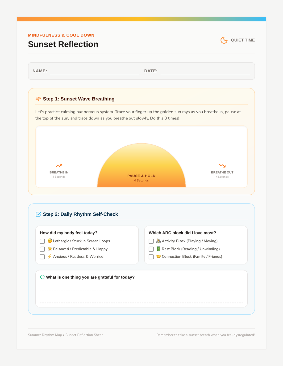 Sunset Reflection Cool Down page 1