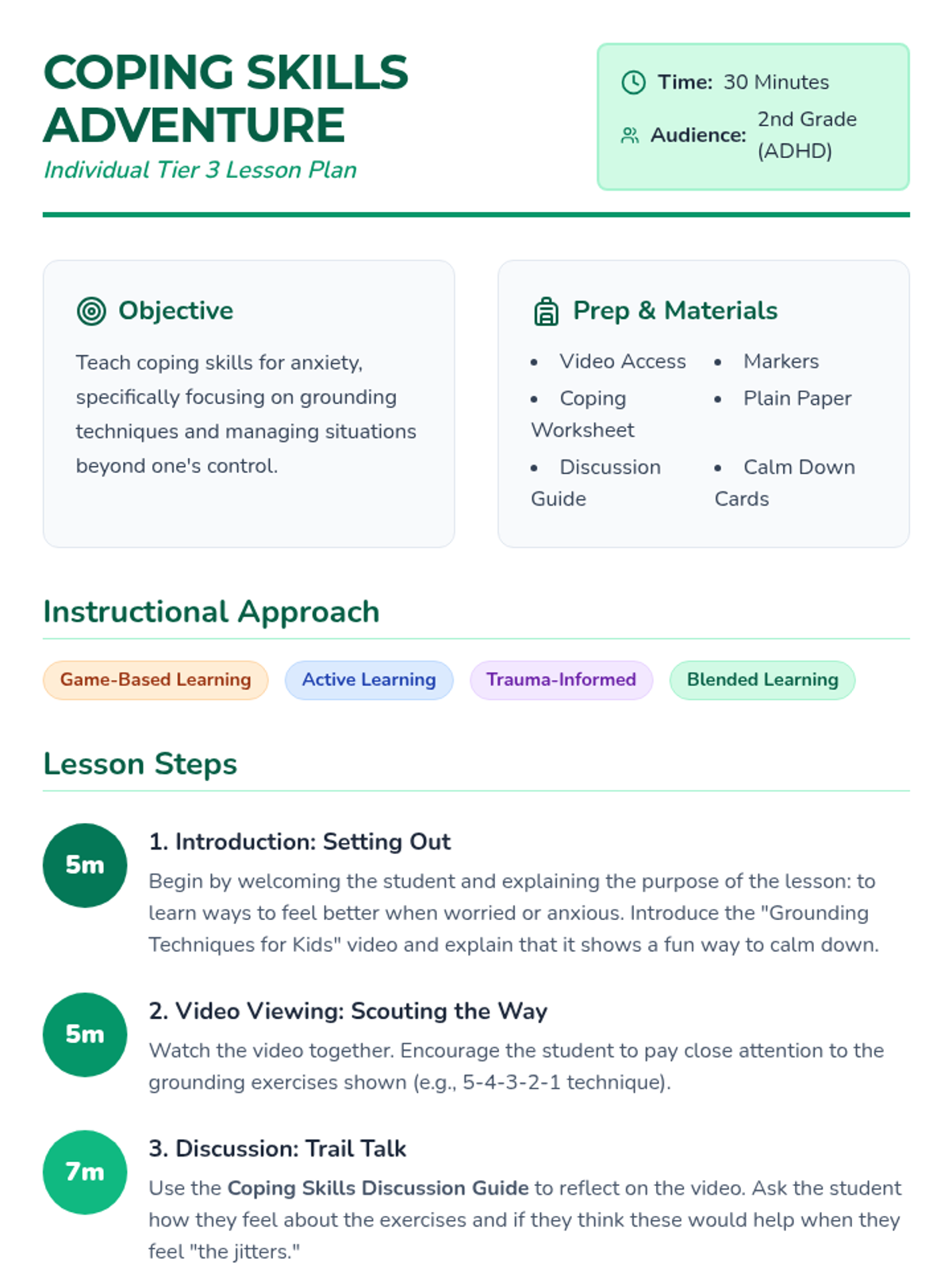 Coping Skills Adventure • Lesson • Lenny Learning