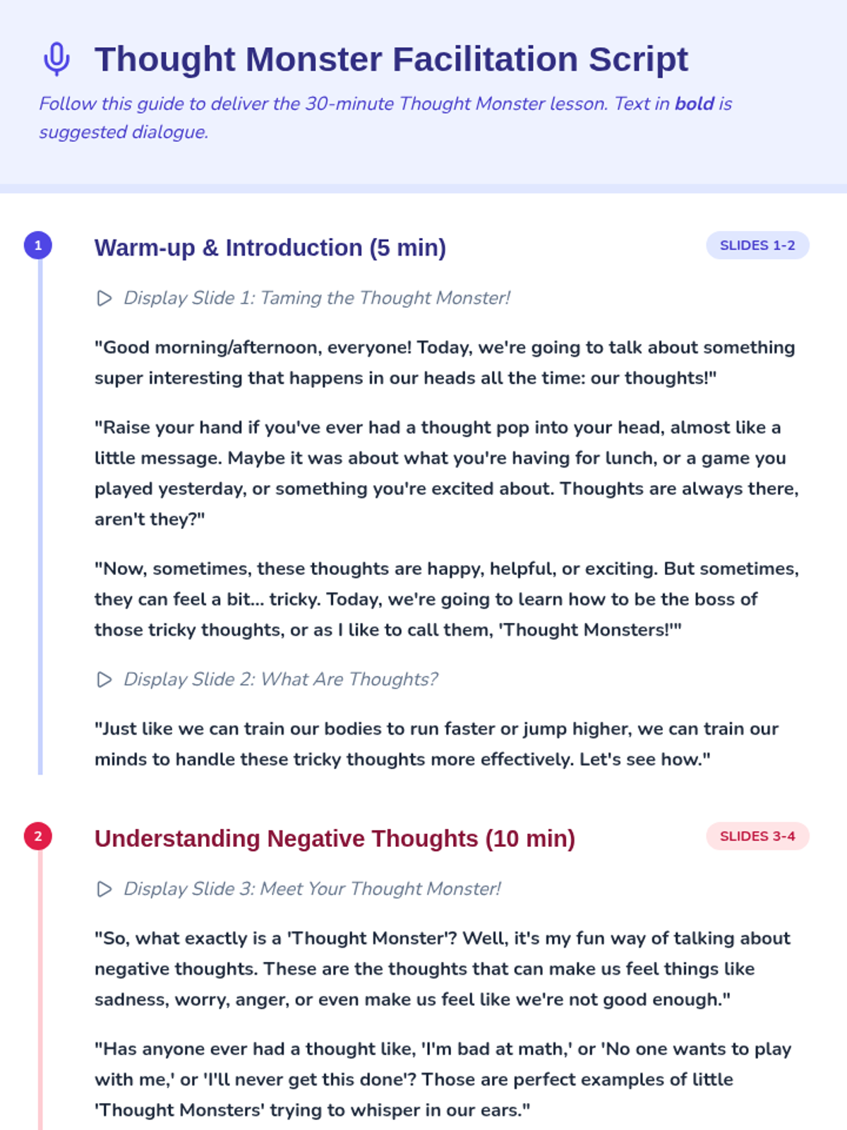 Thought Monster Script • Material • Lenny Learning