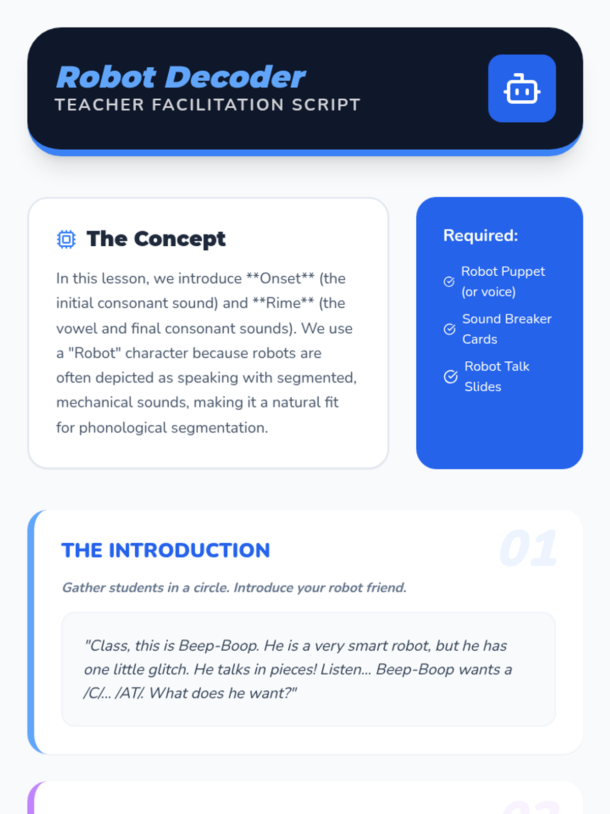 Robot Decoder Teacher Guide • Material • Lenny Learning