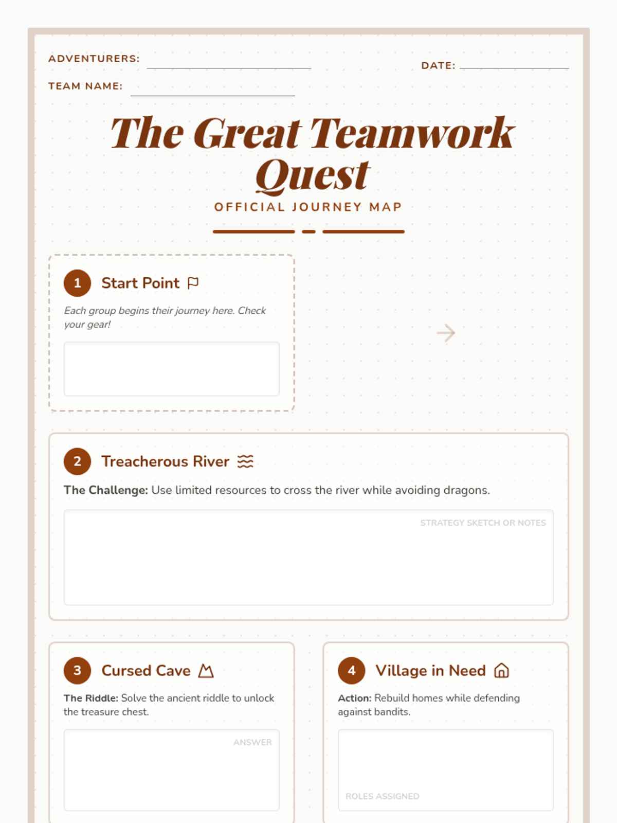 Quest Map Template Worksheet • Material • Lenny Learning