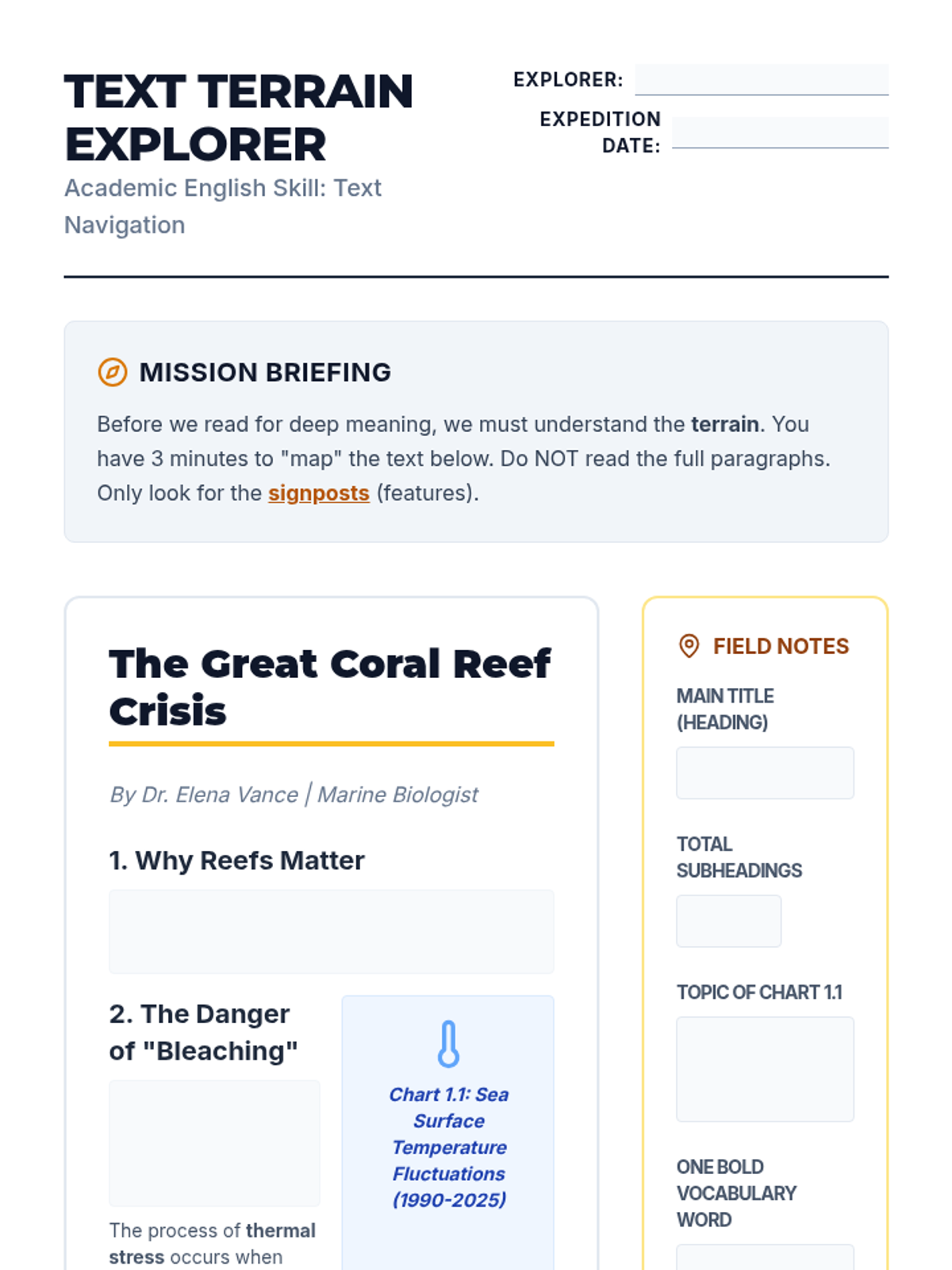 Text Terrain Explorer Worksheet