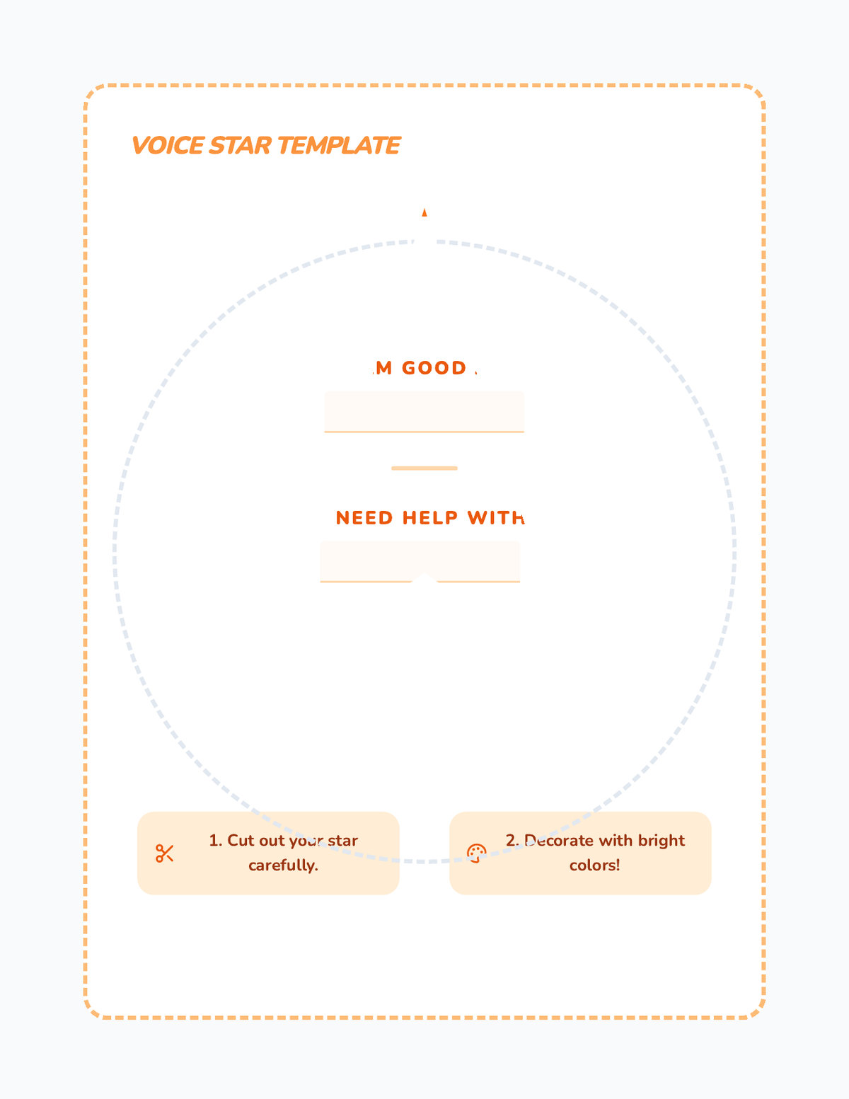 Voice Star Craft Activity page 1