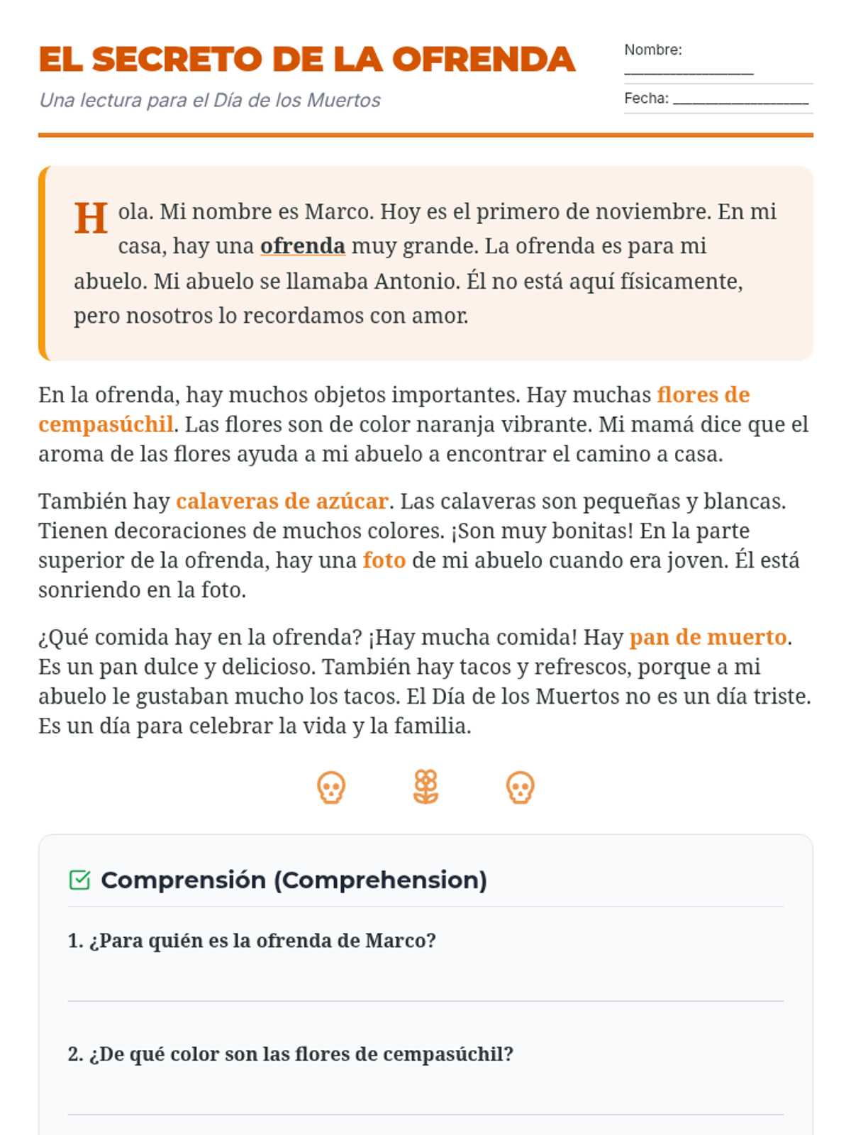 Secret of the Ofrenda Reading