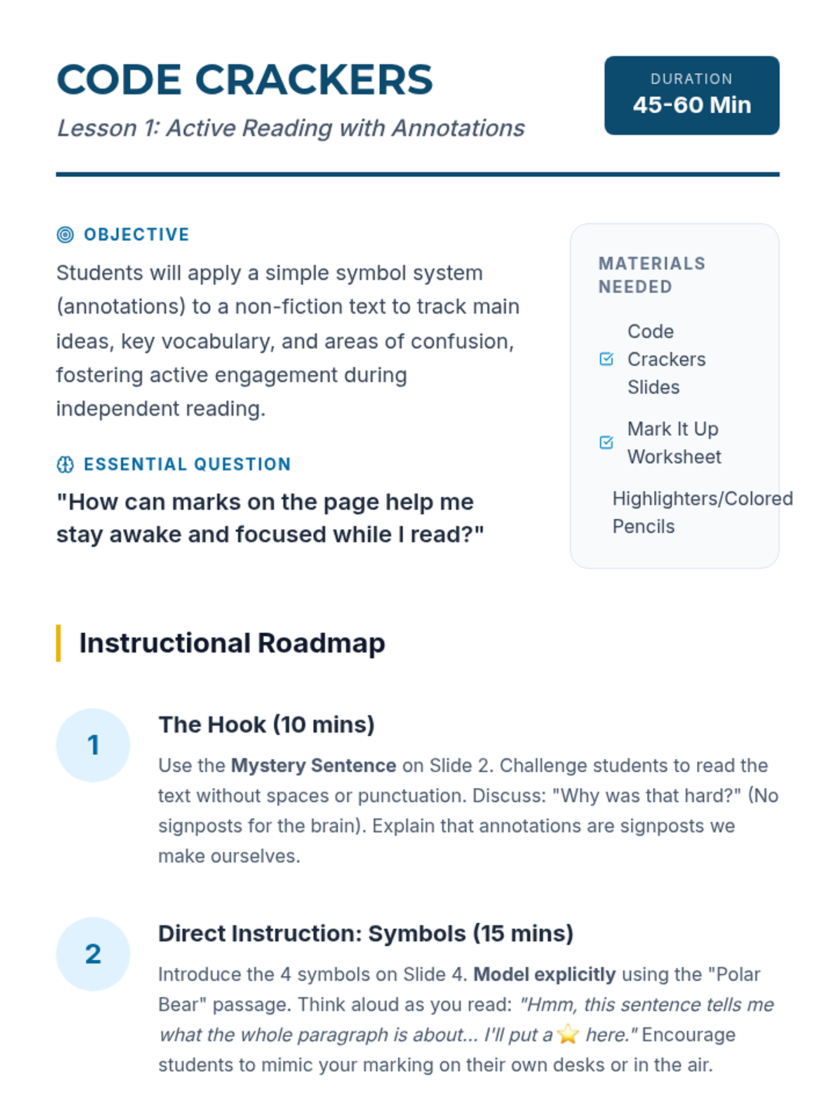 Code Crackers Teacher Guide