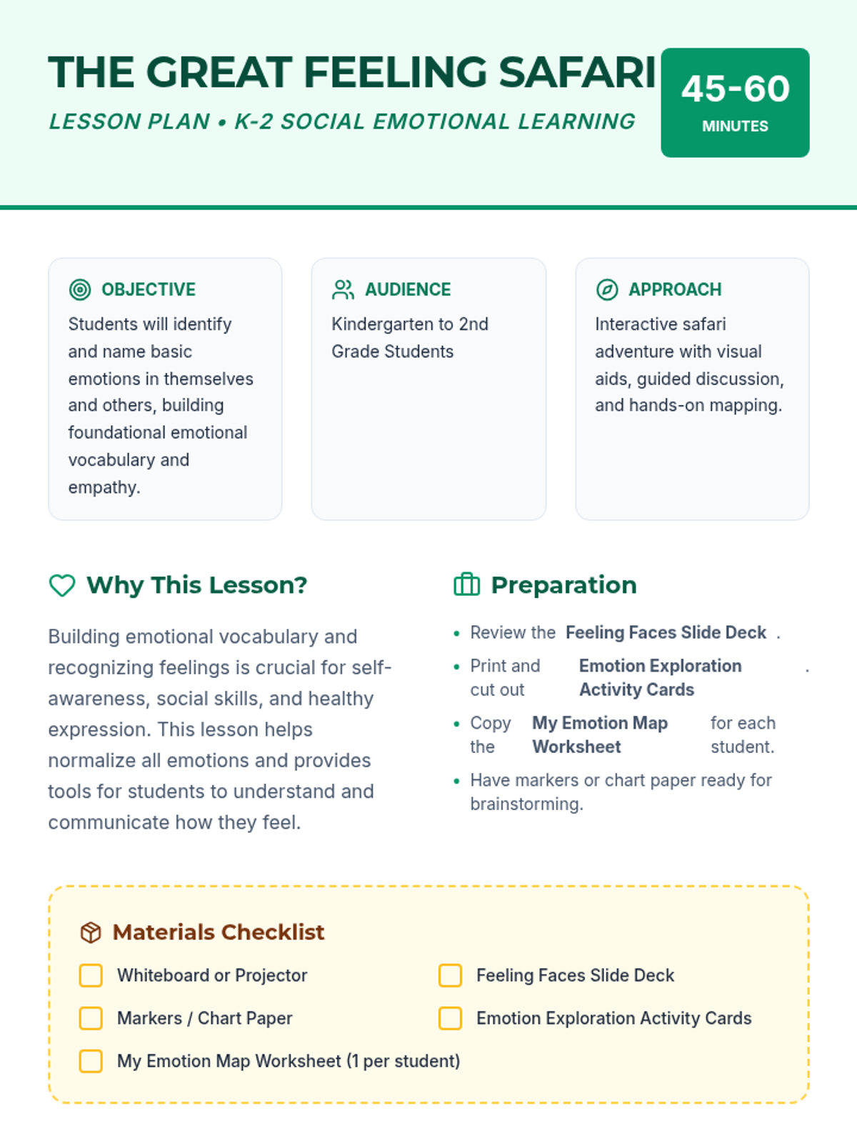 Safari Guide Lesson Plan • Material • Lenny Learning