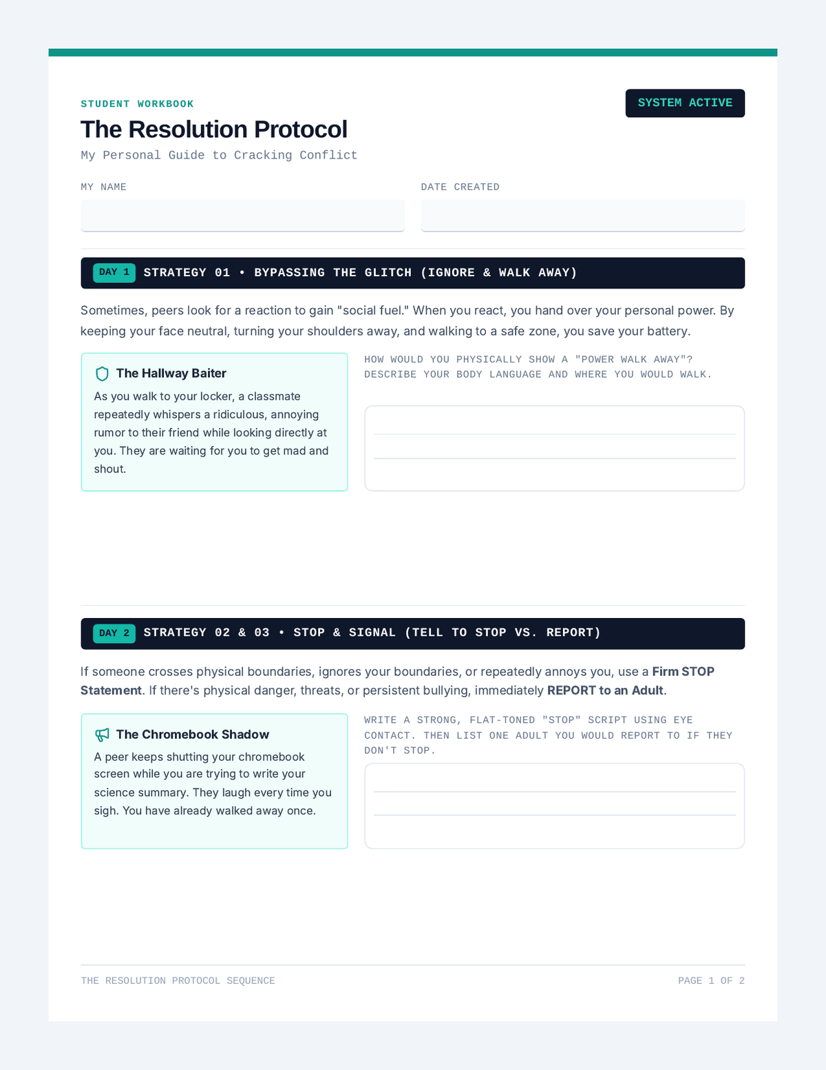 Resolution Protocol Handout page 1