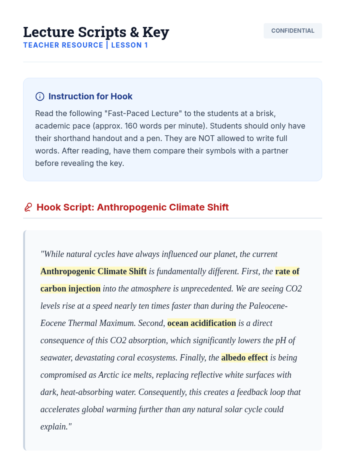 Shorthand and Matrix Teacher Key
