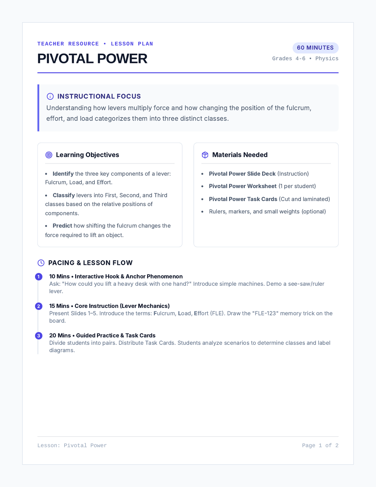 Pivotal Power Teacher Guide page 1