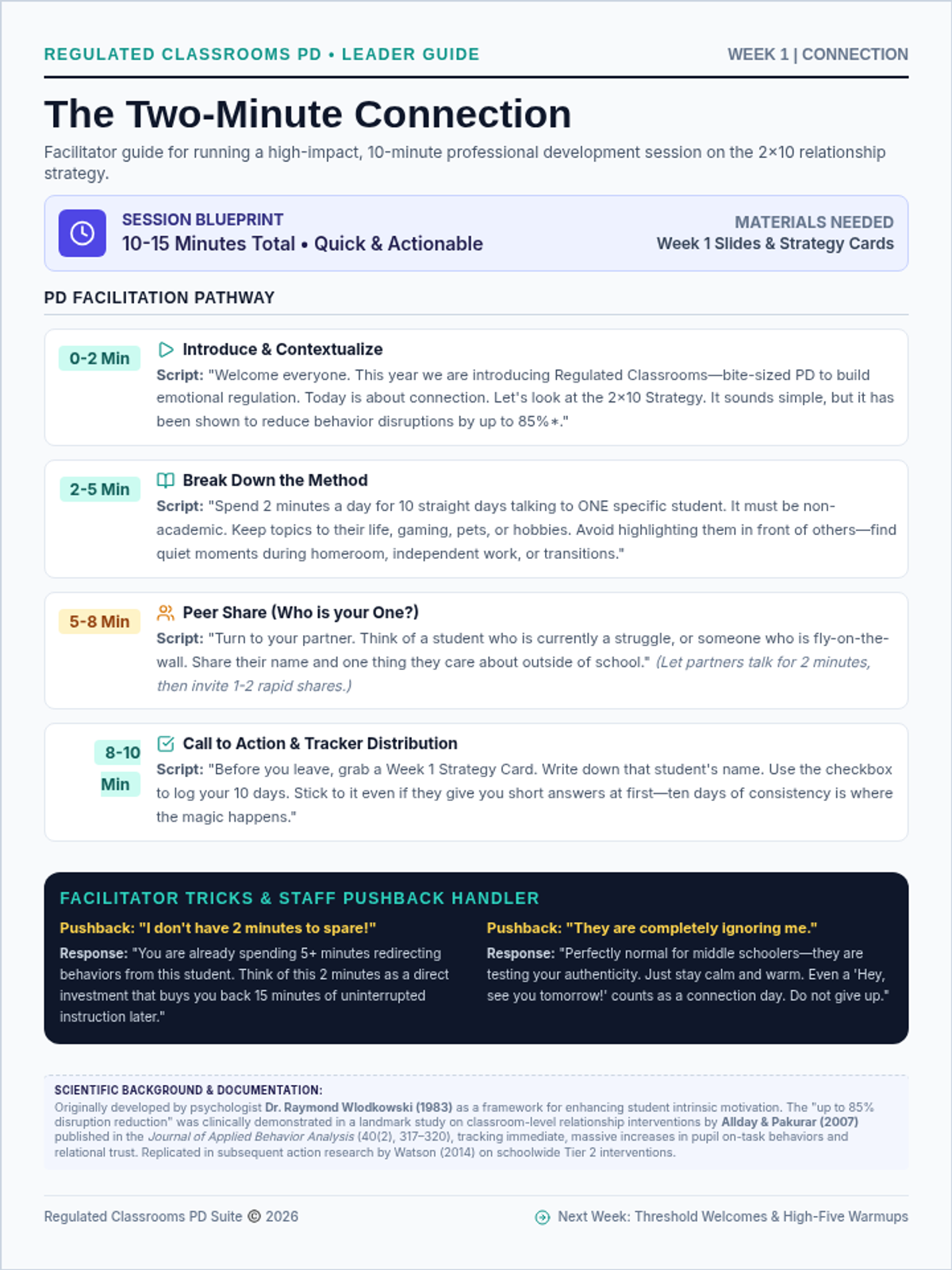 Two Minute Connection Facilitator Guide