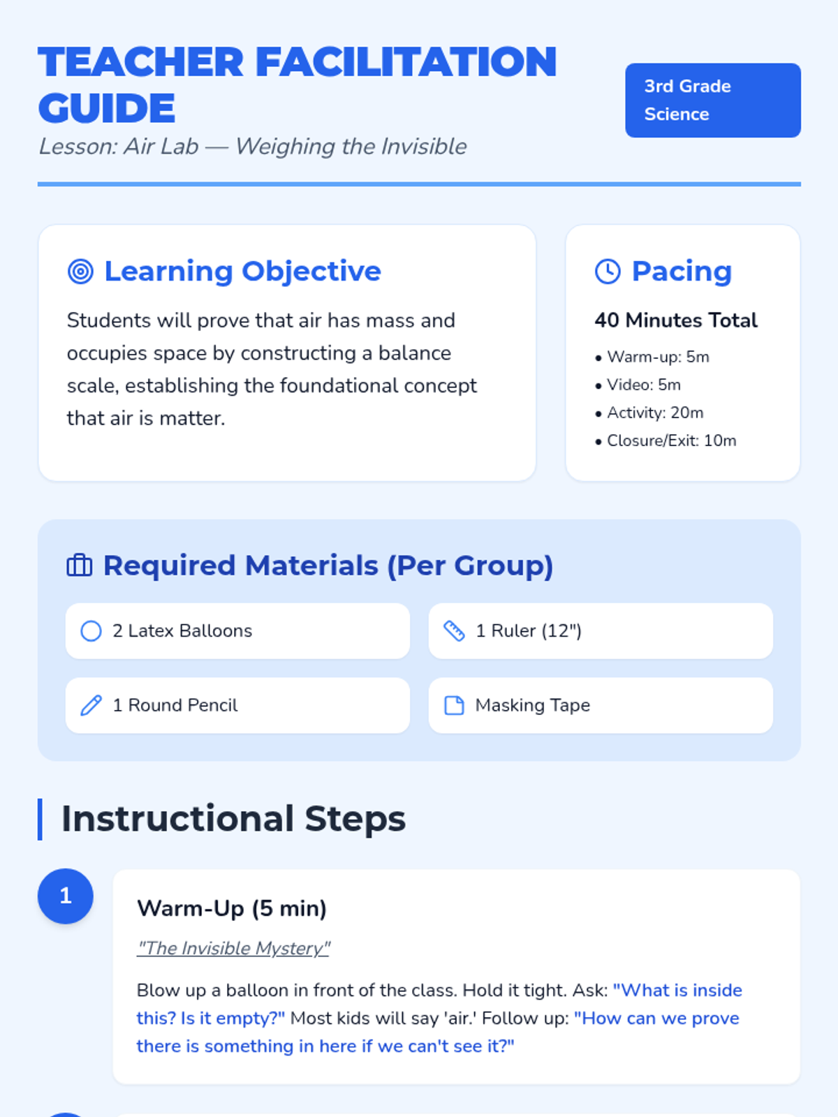 Air Lab Facilitation Guide • Material • Lenny Learning