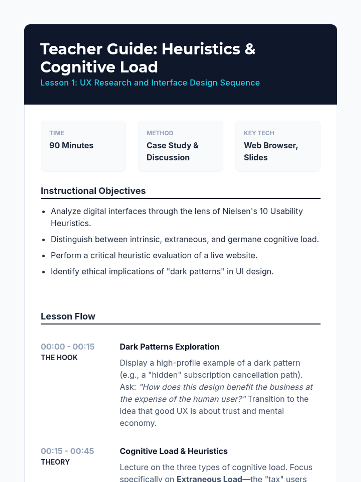 Heuristics Teacher Guide